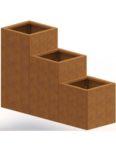 Miami højbed uden bund H40-80 x B120 x D40 cm i corten stål