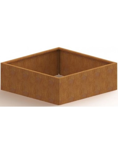 Miami højbed uden bund H40 x B120 x D120 cm i corten stål