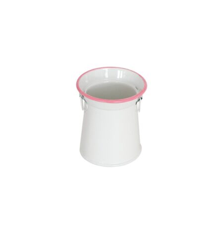 Mini Mælkekande Vase Hvid/Rosa