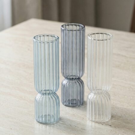 Mini Riflede Glasvaser Blå