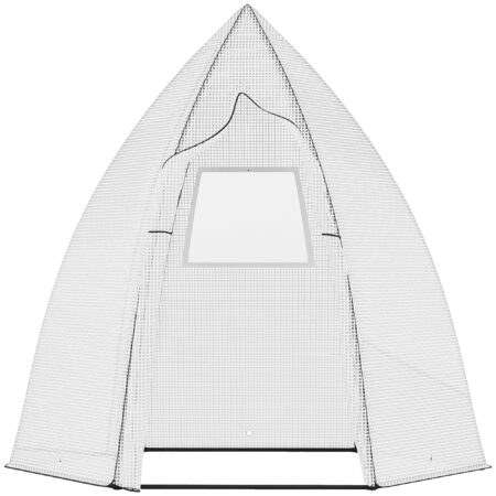 Mini drivhus vintertelt til planter med rulledør havebalkon vinterbeskyttelse hvid 160 x 140 x 180 cm