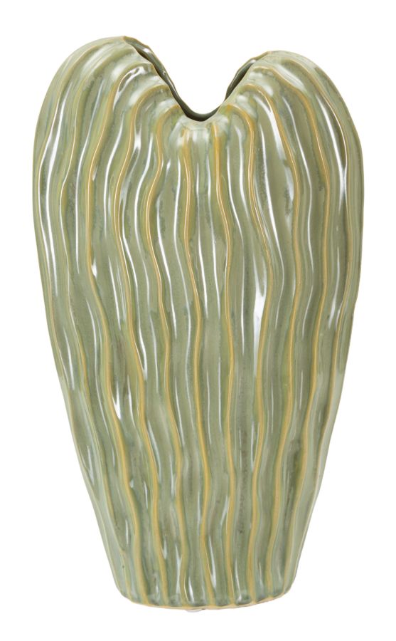 Moderne grøn vase i keramik - 22x10x39 cm Moderne grøn vase i keramik - 22x10x39 cm