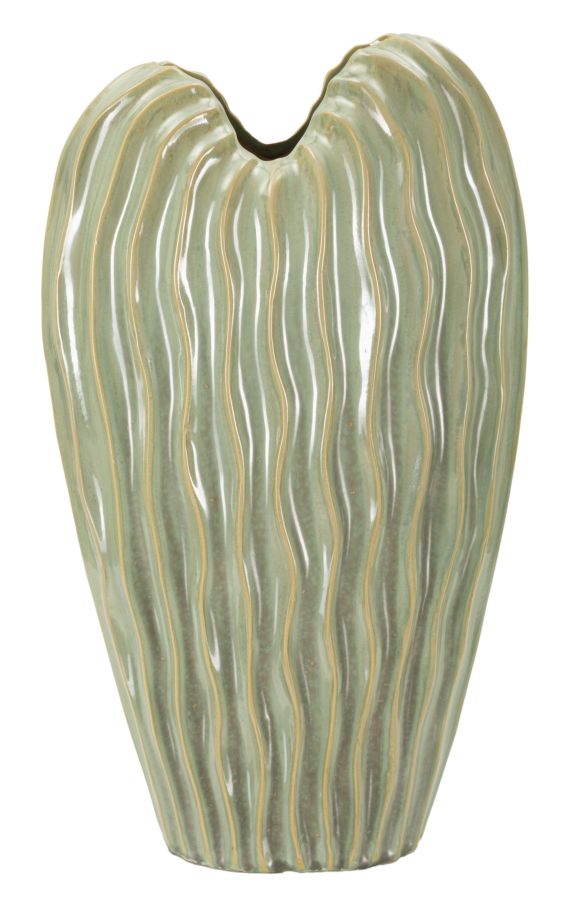Moderne grøn vase i keramik - 27x14x46 cm Moderne grøn vase i keramik - 27x14x46 cm