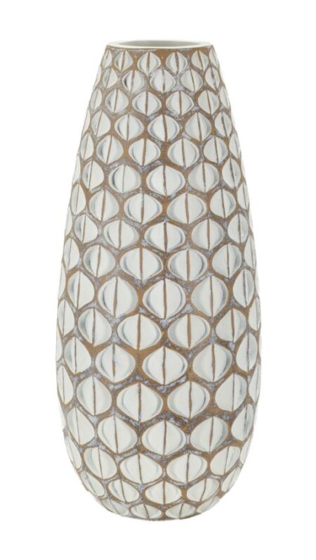 Moderne vase i hvid, polyresin - 20x45x5 cm