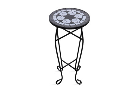 Mosaik Sidebord Plante Bord Sort Hvid - Sort