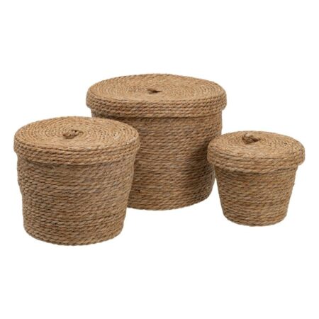 Multibrug kurv 3 Dele 28 x 28 x 36 cm Natur Naturlig fiber