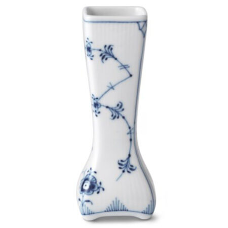 Musselmalet Riflet Lille Vintage Vase 12 CM