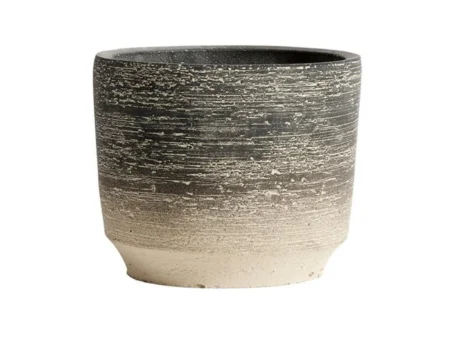 Muubs, Kanji krukke 12,5, Sort/Grå, Cement, Ø15xH12,5 cm