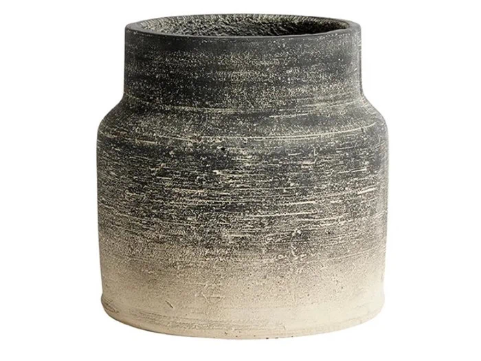 Muubs, Kanji krukke 22, Sort/Grå, Cement, Ø22xH22 cm Muubs, Kanji krukke 22, Sort/Grå, Cement, Ø22xH22 cm