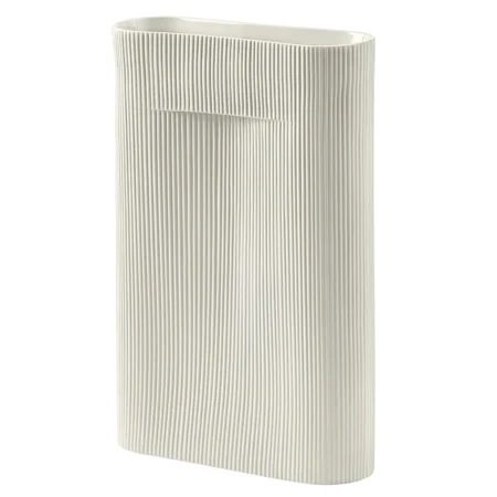 Muuto, Ridge Vase H: 48,5 cm White Blue Frosted