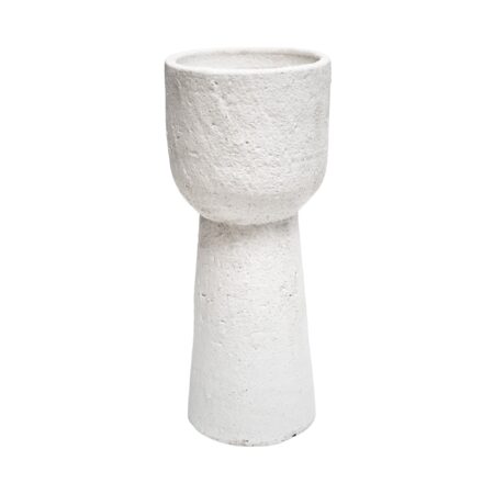 Nico Tall Rustic Plant Pot White