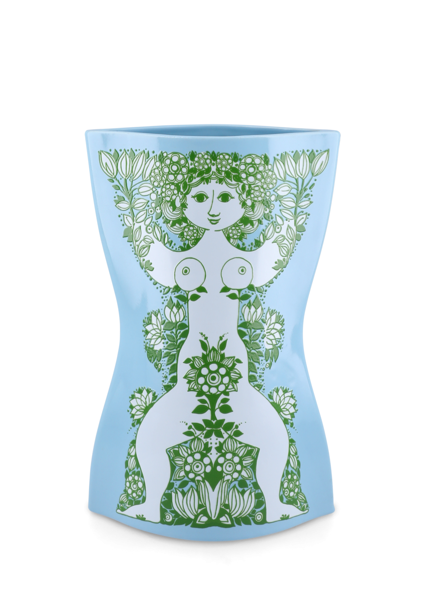 Nina vase, H28,5 cm - lyseblå/grøn Nina vase, H28,5 cm - lyseblå/grøn