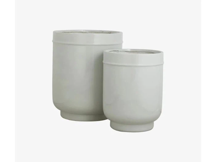 Nordal, 2 stk. EDAY urtepotter, MAGNESIUMOXID, grå, H56-46 cm Nordal, 2 stk. EDAY urtepotter, MAGNESIUMOXID, grå, H56-46 cm