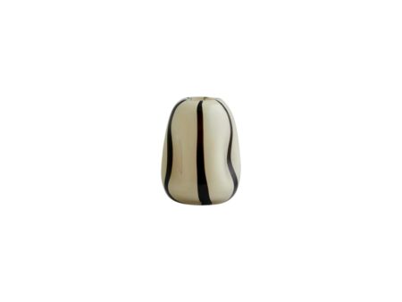 Nordal - Bohol vase - Grydeskeer - Small, Off white/black - W:15 x H:20 cm