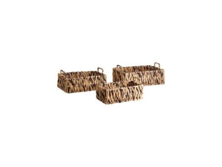 Nordal - Colmar Basket (Set w. 3) - Kurv - Nature - Small: H11 x L31 x W18 cm / Medium: H12 x L32 x W22 cm / Large: H13 x L39 x B26 cm