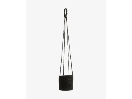 Nordal, Hænge Urtepotte, Sort, Jute, Ø:16 cm