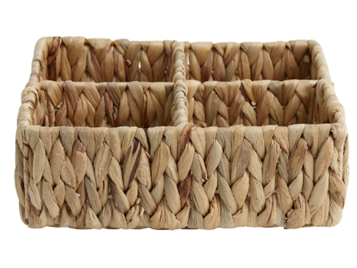 Nordal, OSA, Fletkurv m. 4 Rum, Natur, Hyacint, Jute, L:25 x B:25 cm Nordal, OSA, Fletkurv m. 4 Rum, Natur, Hyacint, Jute, L:25 x B:25 cm