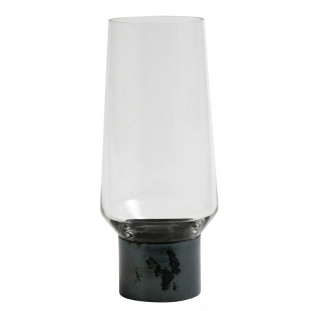 Nordal - RING Deco vas, glas med bas av metall, S