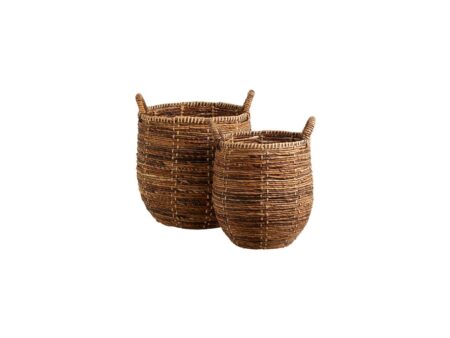 Nordal - Santos Basket, Set w. 2 - Kurv - Nature - Small: Ø32 x H40 cm, Large: Ø40 x H45 cm