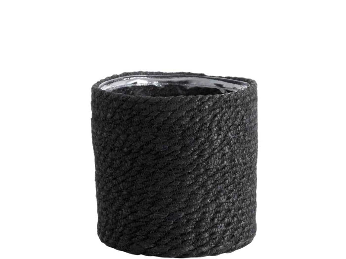 Nordal, Urtepotte, Sort, Jute,Ø:14 x H:14 cm Nordal, Urtepotte, Sort, Jute,Ø:14 x H:14 cm