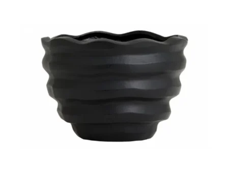 Nordal, blomsterkrukke, sort, large, H: 23 cm D: 16 cm