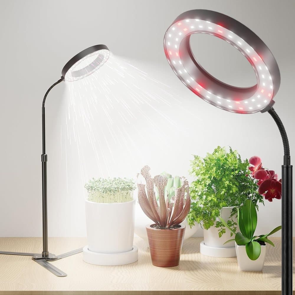 OBOSOE 50W Grow Light - 6000K Fuldspektret LED Grow Light med timer 4/8/12h og højdejustering - Perfekt til indendørs planter OBOSOE 50W Grow Light - 6000K Fuldspektret LED Grow Light med timer 4/8/12h og højdejustering - Perfekt til indendørs planter