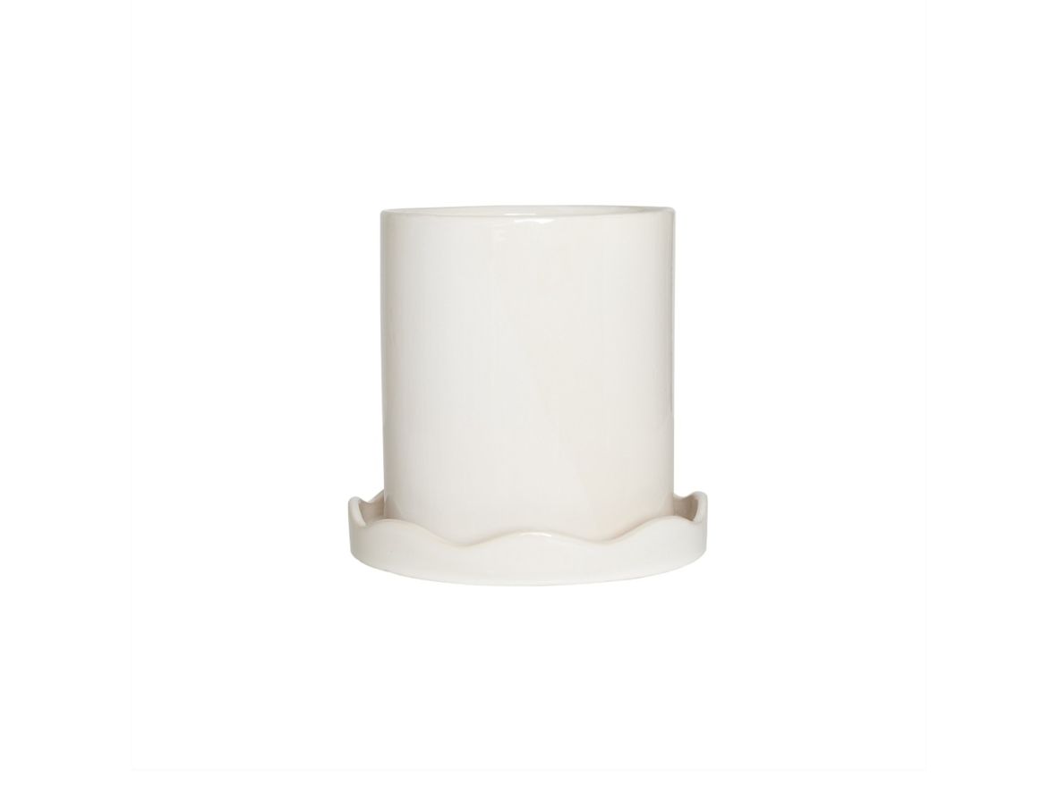 OYOY LIVING - Nami Urtepotte - Urtepotte - 101 White - H18 x L16,5 x W16,5 cm / H3 x L20 x W20 cm OYOY LIVING - Nami Urtepotte - Urtepotte - 101 White - H18 x L16,5 x W16,5 cm / H3 x L20 x W20 cm