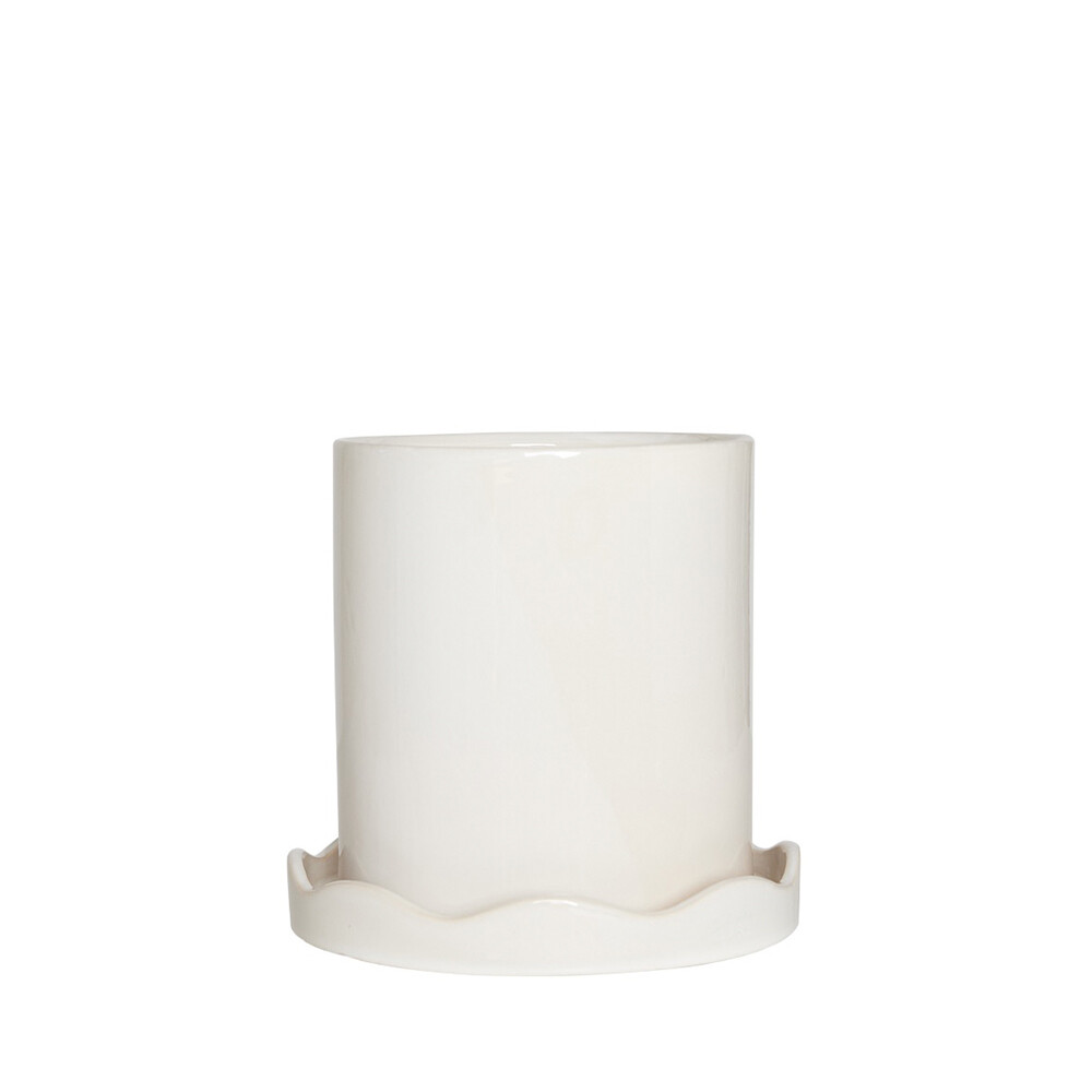 OYOY Living Design - Nami Blomsterskjuler w/Underskål Small Hvid OYOY Living Design - Nami Blomsterskjuler w/Underskål Small Hvid