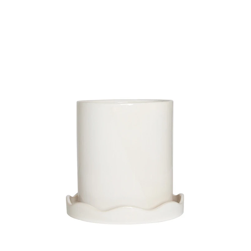 OYOY Living Design - Nami Blomsterskjuler w/Underskål Small Hvid OYOY Living Design - Nami Blomsterskjuler w/Underskål Small Hvid