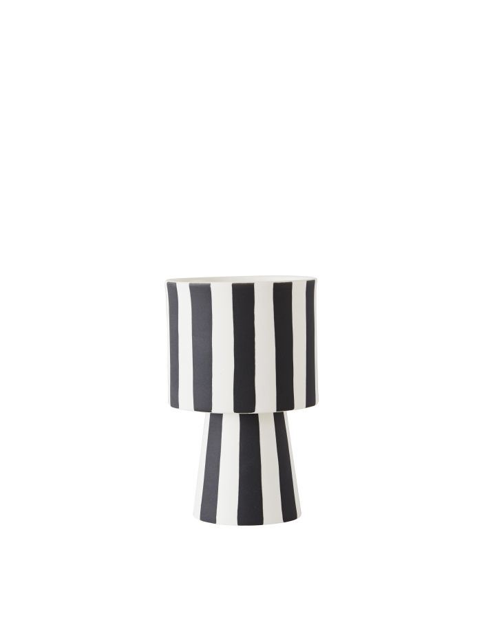 OYOY Toppu Potte Small H: 15 cm - Hvid/Sort OYOY Toppu Potte Small H: 15 cm - Hvid/Sort