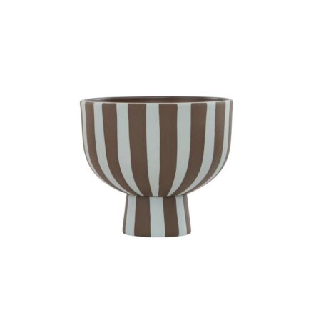 OYOY Toppu Skål H: 13 cm - Dusty Blue/Choko