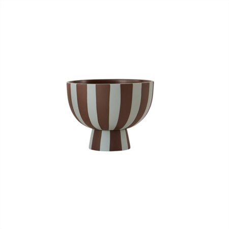 OYOY Toppu skål mini Ø12,6 cm Dusty blue-chokolade