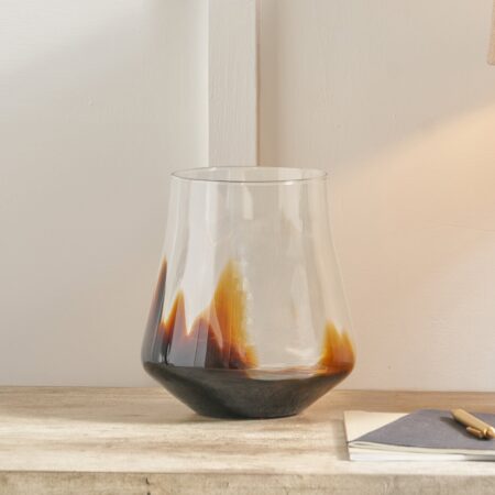 Ombre Glass Bell Vase Brown