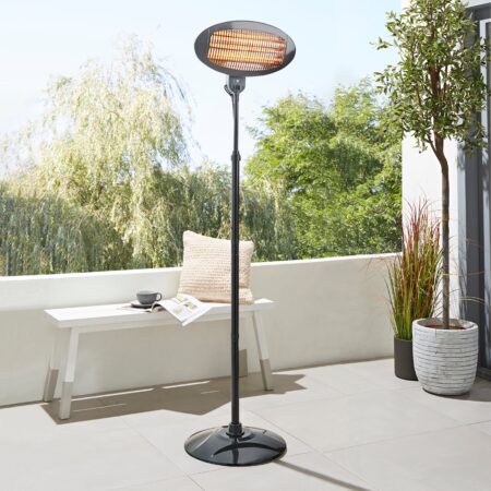 Opal Outdoor Pedestal Heater Black