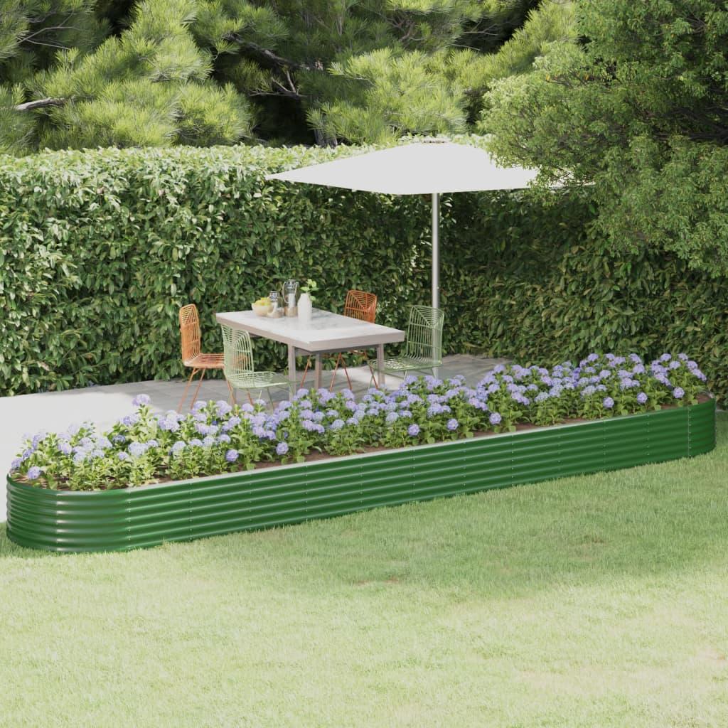 Oval plantekasse/højbed 507×100×36 cm - galvaniseret stål, grøn Oval plantekasse/højbed 507×100×36 cm - galvaniseret stål, grøn