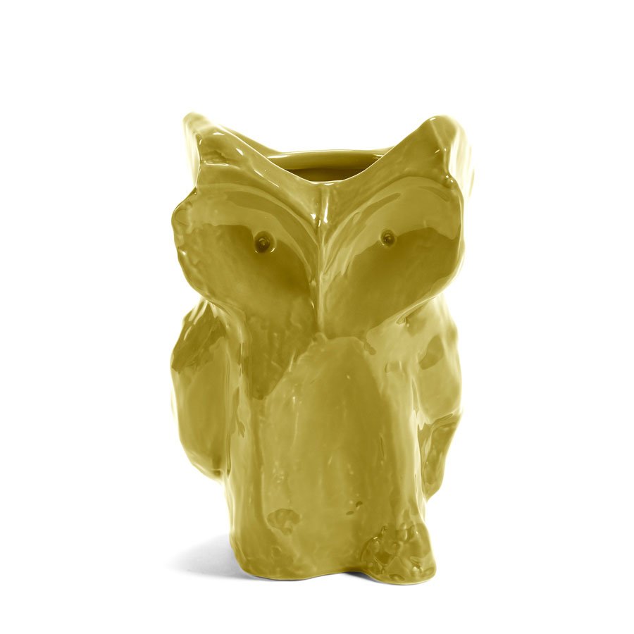 Owl Vase L yellow Owl Vase L yellow