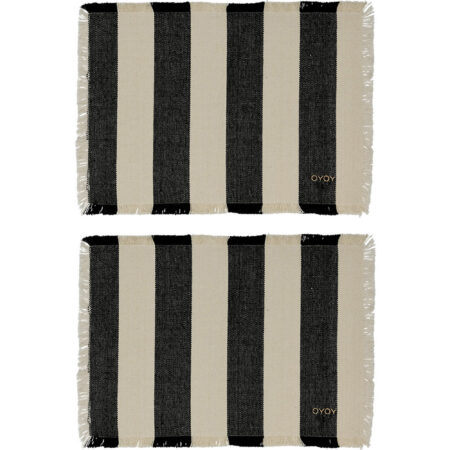 Oyoy living design Toppu dækkeserviet, sort, 2 stk.