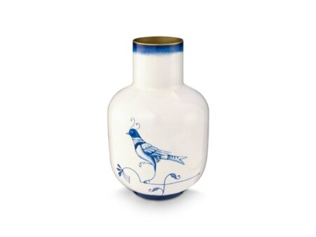 PIP Studio Vase Metal Blue Bird 30cm