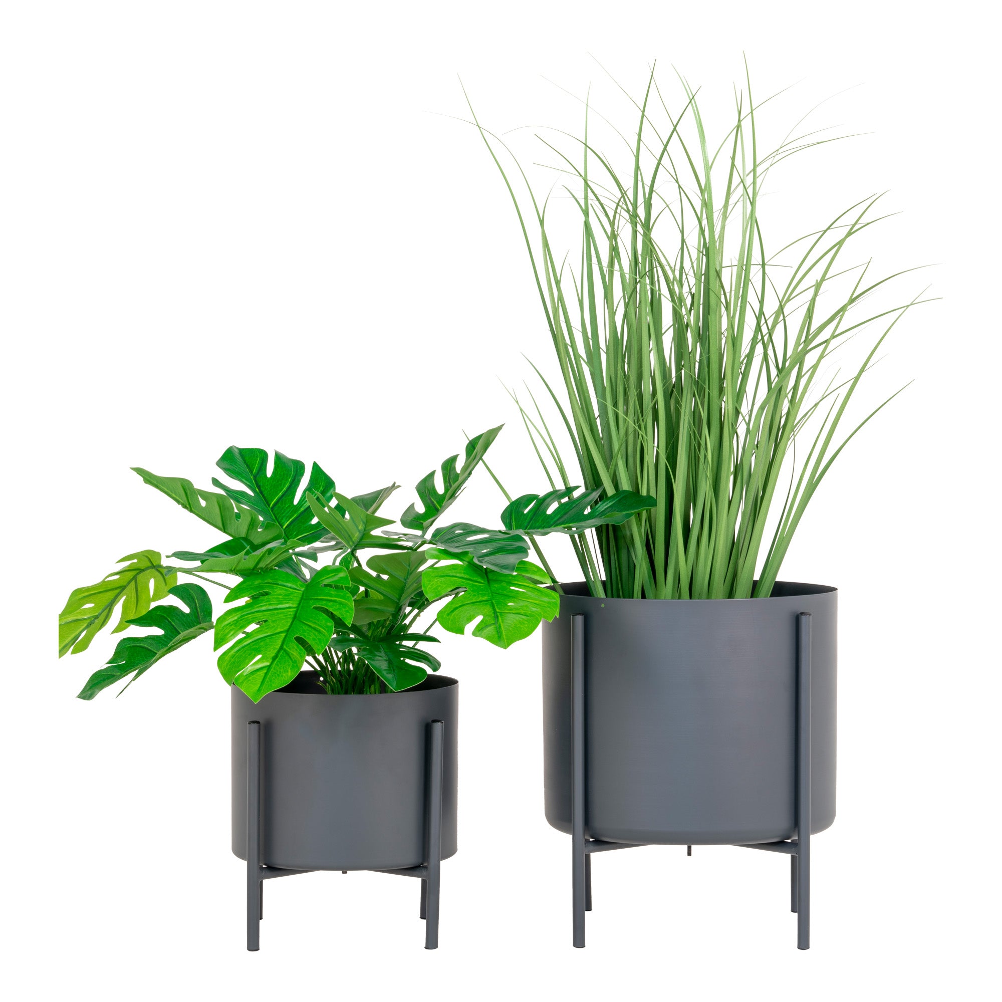 Pavia Blomsterstandere - sæt af 2 stk. , grå Pavia Blomsterstandere - sæt af 2 stk. , grå