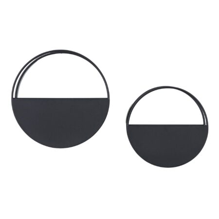 Pavia Set of 2 Black Wall Planter Black