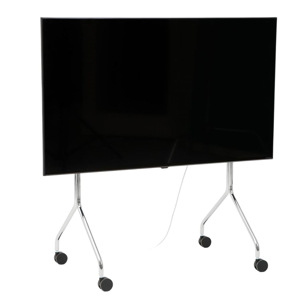 Pedestal Pipe Moon Rollin' TV Stativ 107x78 cm - Chrome Pedestal Pipe Moon Rollin' TV Stativ 107x78 cm - Chrome