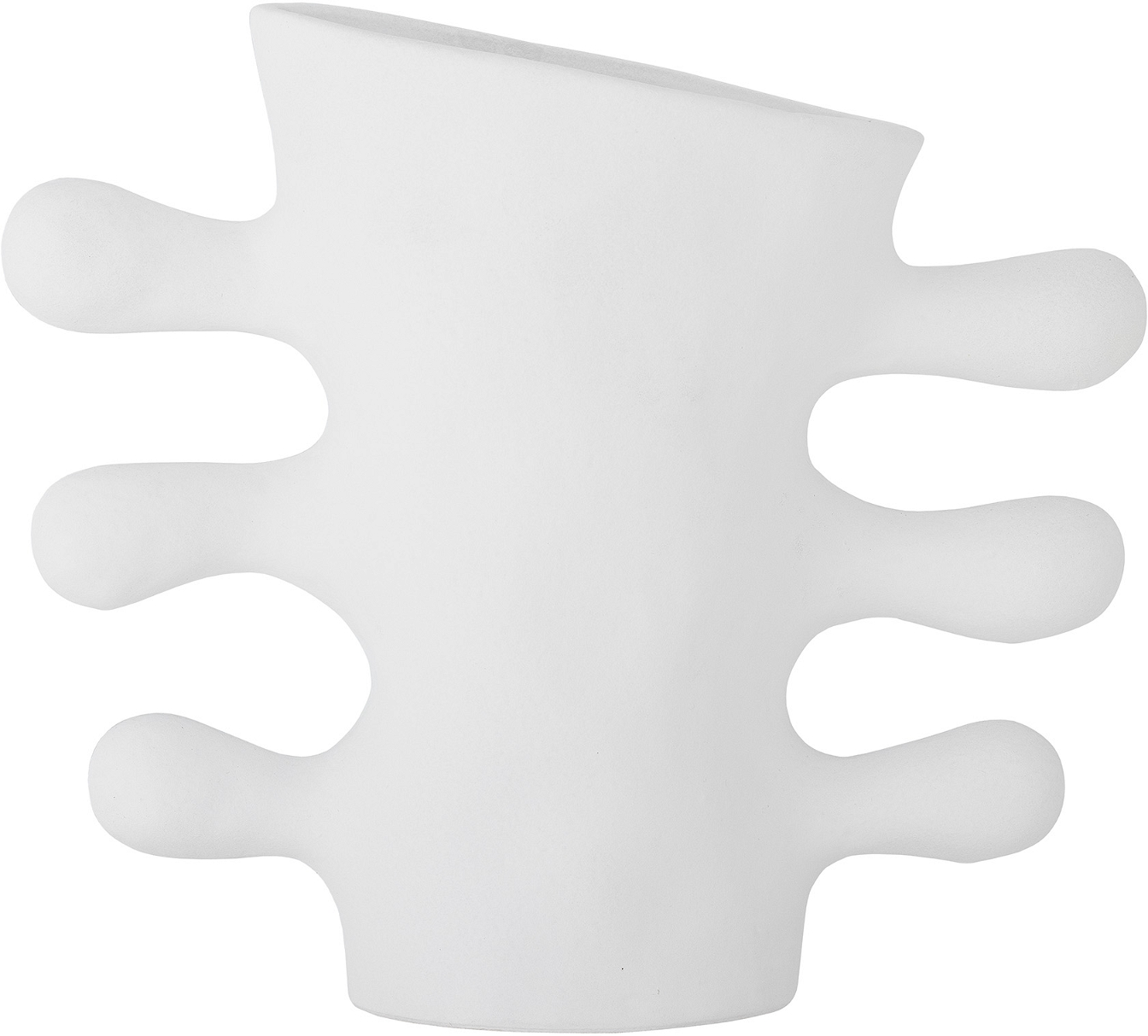 Pernilla, Vase, hvid, H26x12,5x29,5 cm, stentøj Pernilla, Vase, hvid, H26x12,5x29,5 cm, stentøj