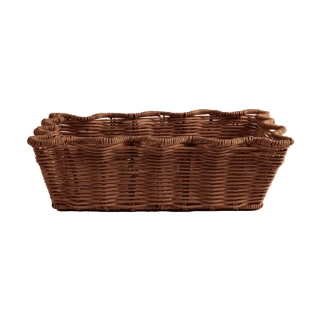 Pick a Poppy Scallop Rattan kurv Dark Brown, 20x30 cm