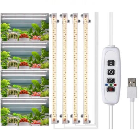 Plantebelysning vokselys til indendørs planter med fuldt spektrum og timer White