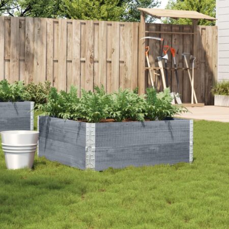 Plantekasse 100x100 cm massivt fyrretræ grå
