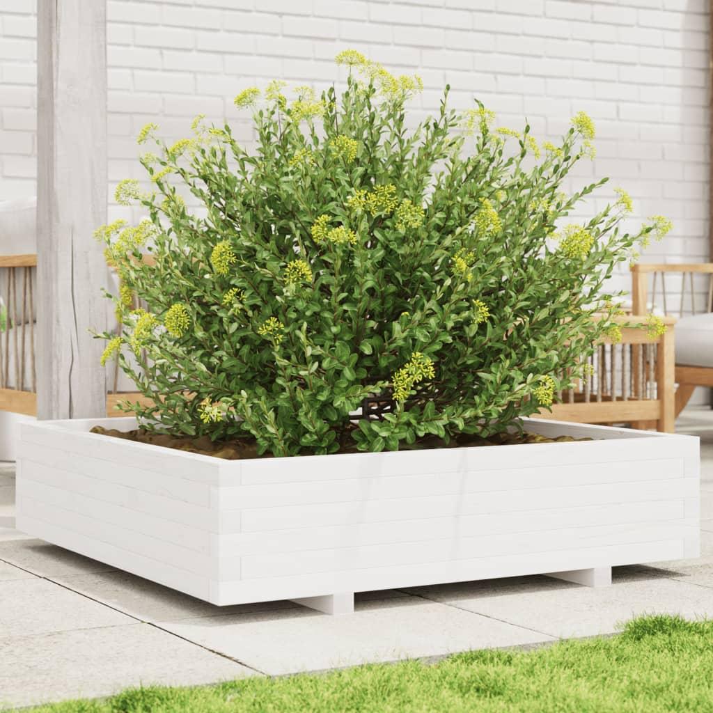 Plantekasse 100x100x26,5 cm massivt fyrretræ hvid Plantekasse 100x100x26,5 cm massivt fyrretræ hvid