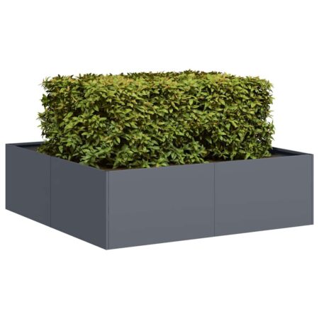 Plantekasse 100x100x30 cm stål antracitgrå