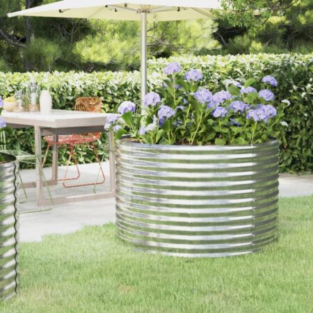 Plantekasse 100x100x68 cm galvaniseret stål sølvfarvet