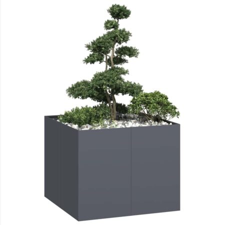 Plantekasse 100x100x80 cm stål antracitgrå