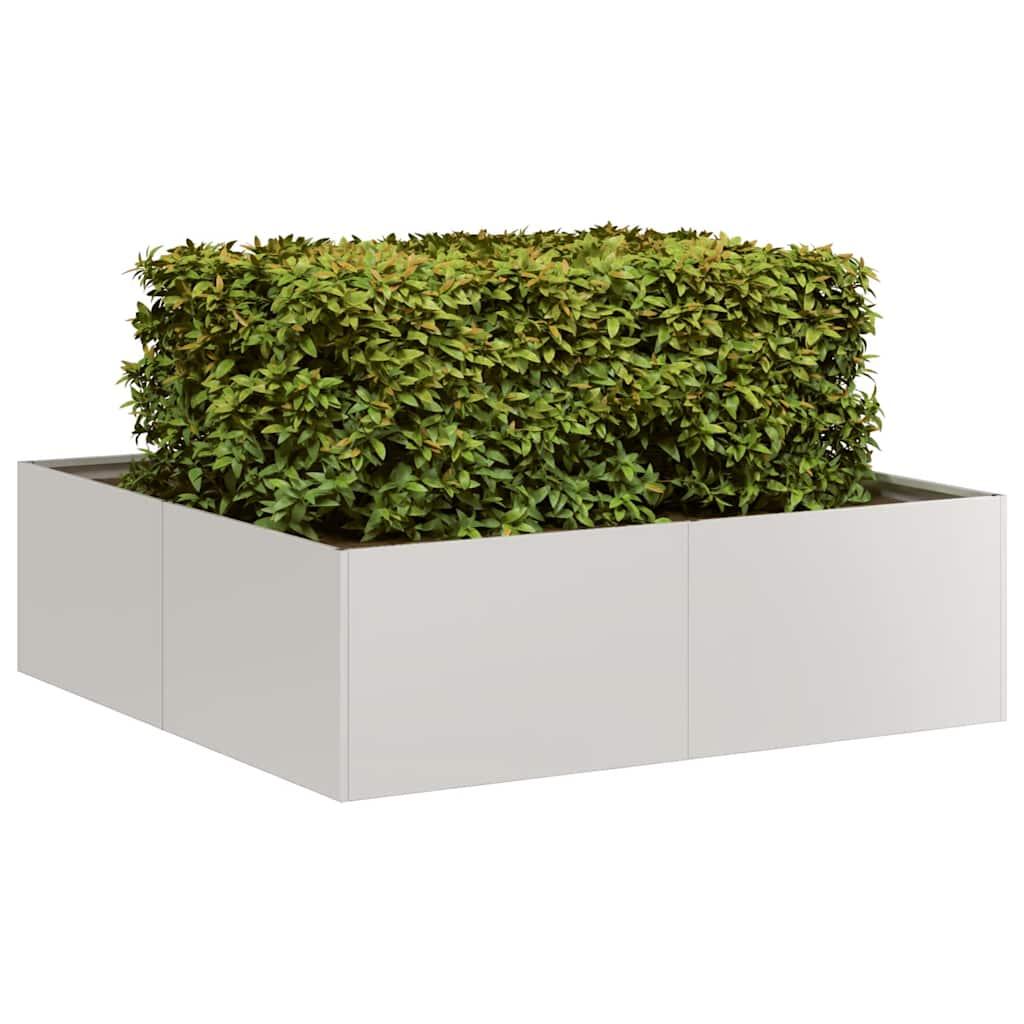 Plantekasse 100×100×30 cm i rustfrit stål - højbed til have og terrasse Plantekasse 100×100×30 cm i rustfrit stål - højbed til have og terrasse